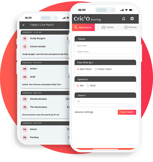 CricÓ Cricket Scoring App